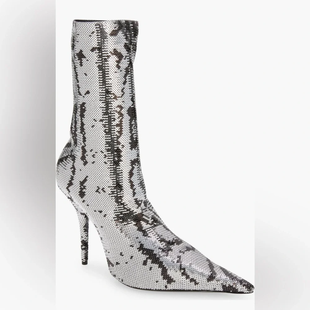 Balenciaga Sequin Noir Knife Sock Bootie Shoes 9US/39EU - Picture 1 of 13